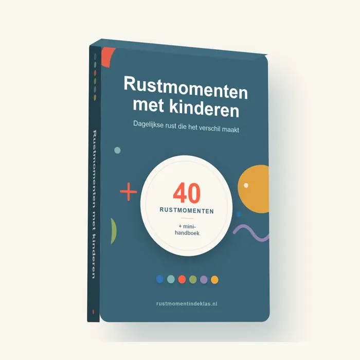 Het doosje van de nieuwe kaartenset Rustmomenten met kinderen